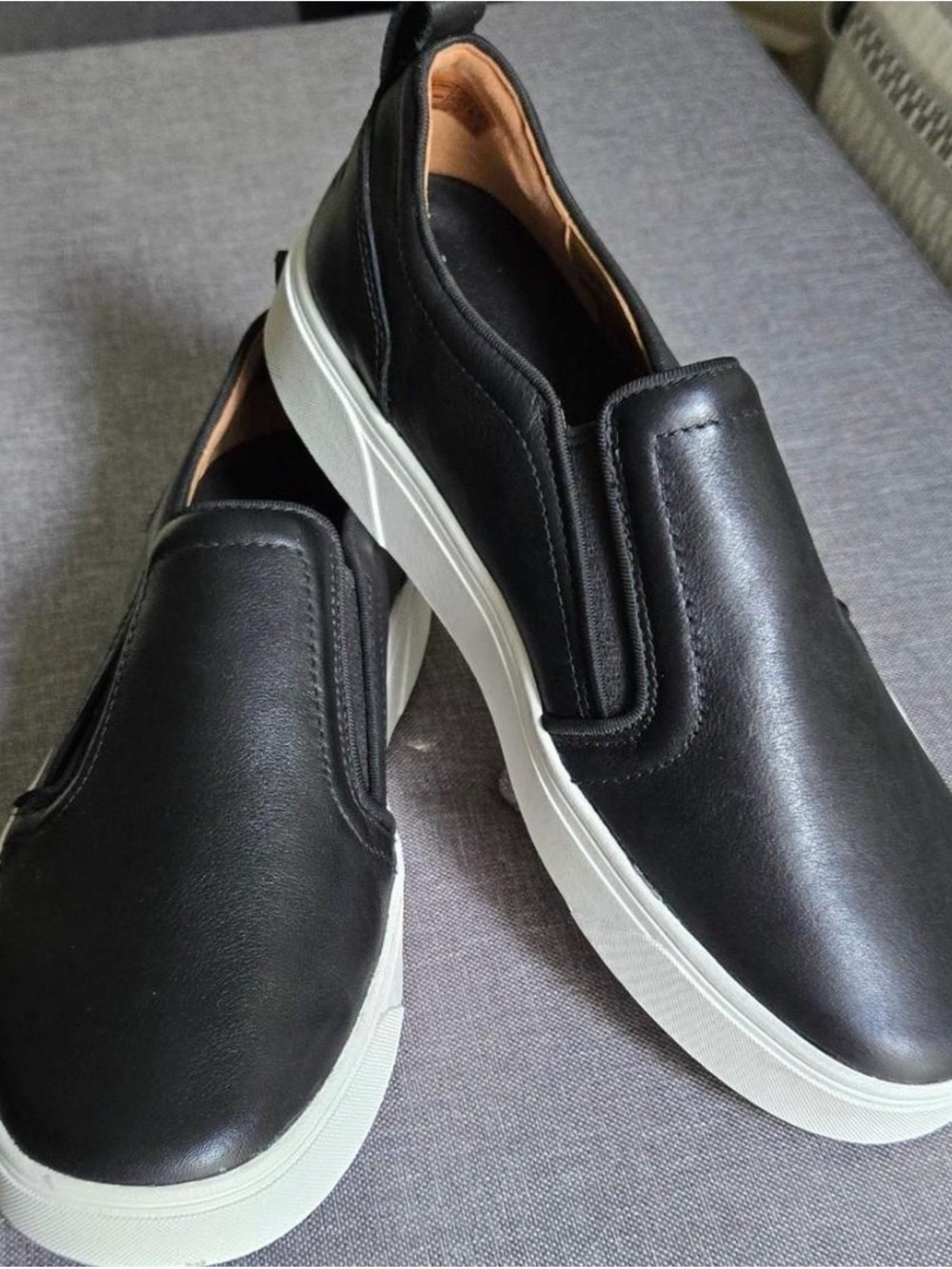 Vionic Women's Black Slip-On Sneakers with White Sole